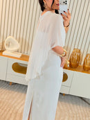 Vestido Capa em Crepe Alfaiataria