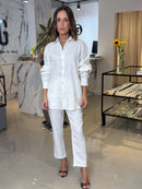 Conjunto 100% Linho Branco - Guilhermina
