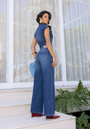 Conjunto Jeans 100% Wide Leg