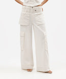 Conjunto em Sarja Wide Leg e Corset