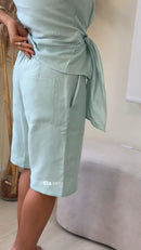Conjunto Naomi 100% Linho - Verde Tiffany
