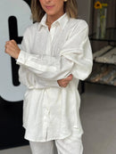 Conjunto 100% Linho Branco - Guilhermina