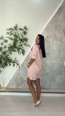 Conjunto Alfaiataria Algodão - Coral