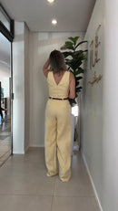 Conjunto Calça Regata Linho Natural