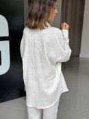 Conjunto 100% Linho Branco - Guilhermina