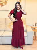 Vestido Longo Cherry Delicada Marsala