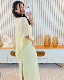 Vestido Capa em Crepe Alfaiataria