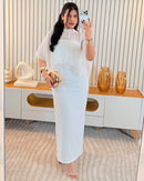 Vestido Capa em Crepe Alfaiataria