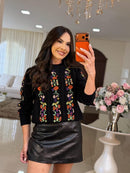 Blusa em Tricô Preta Lorraine