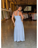 Vestido Feminino Longo e Detalhes Bordado