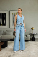 Conjunto Remanescente Jeans Delavê