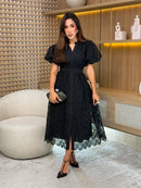 Vestido em Tule Bordado