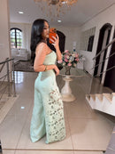 Conjunto Corselet + Calça Pantalona - Detalhe em Renda Guipir